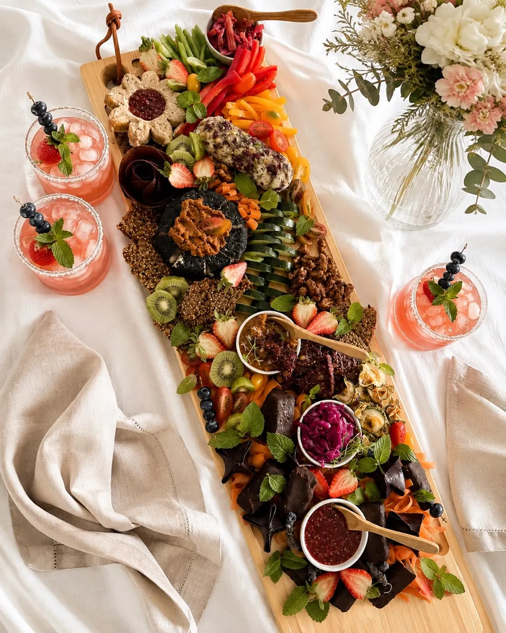 Detalle de la tabla de alimentos para compartir en HABITA